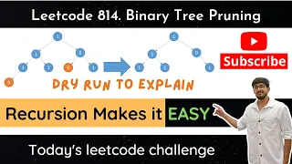 Leetcode 814 Binary Tree Pruning Hindi Dry Run