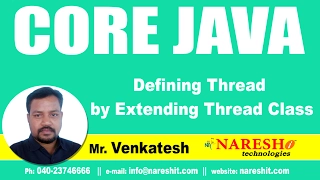 Defining Thread by Extending Thread Class with Example Program Java Tutorial Mr Venkatesh