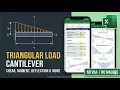 Cantilever Beam with Triangular Load Calculator Excel Shear Moment Deflection