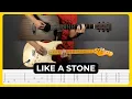 Like A Stone - slave Tabs Guitar Lesson Cover Tutorial Solo All Guitar Parts