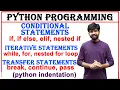 control flow statements conditional statements iterative statements transfer statements in python
