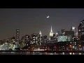 Time-lapse of the Crescent Moon setting over Midtown Manhattan