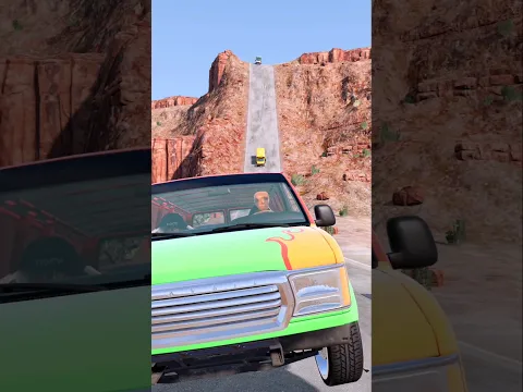 Highjacked School bus vs Hydraulic Bollard #usa #beamngdrive #crashdrive #beamng