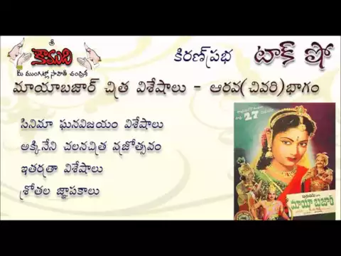 Thumbnail for KiranPrabha Talk Show on the movie MAYABAZAR - 6th (Last) Part