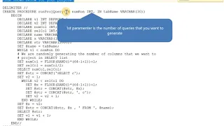 Creating random queries using store procedure in MySQL