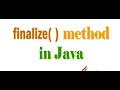 Finalize Method in Java Garbage Collection