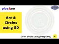 Drawing arc circles and patterns using different colours width and height by imagearc in PHP GD