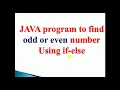 java program to check odd or even number - Interview question program for beginners