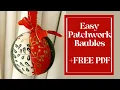 Easy No-Sew Quilted Fabric Baubles - DIY Christmas Tree Ornaments FREE Pattern