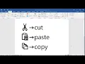 How to insert cut copy and paste symbols in word
