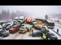 CHAOS in Alberta, Canada! Snowstorm Triggers Hundreds of Collisions \u0026 Shuts Down Roads in Calgary