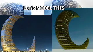 revit modeling crescent moon tower dubai tutorials
