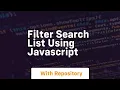 filter search list using javascript