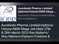 Aurobindo pharma limited /Apitoria/Honour/MSN mega job mela 27th \u0026 28th march 2025...