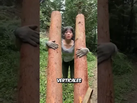 Esta CHICA utiliza este TRUCO genial para TRANSPORTAR los TRONCOS con mucha FACILIDAD