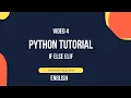 Python Tutorial for Beginners Control statements if else if elif 4
