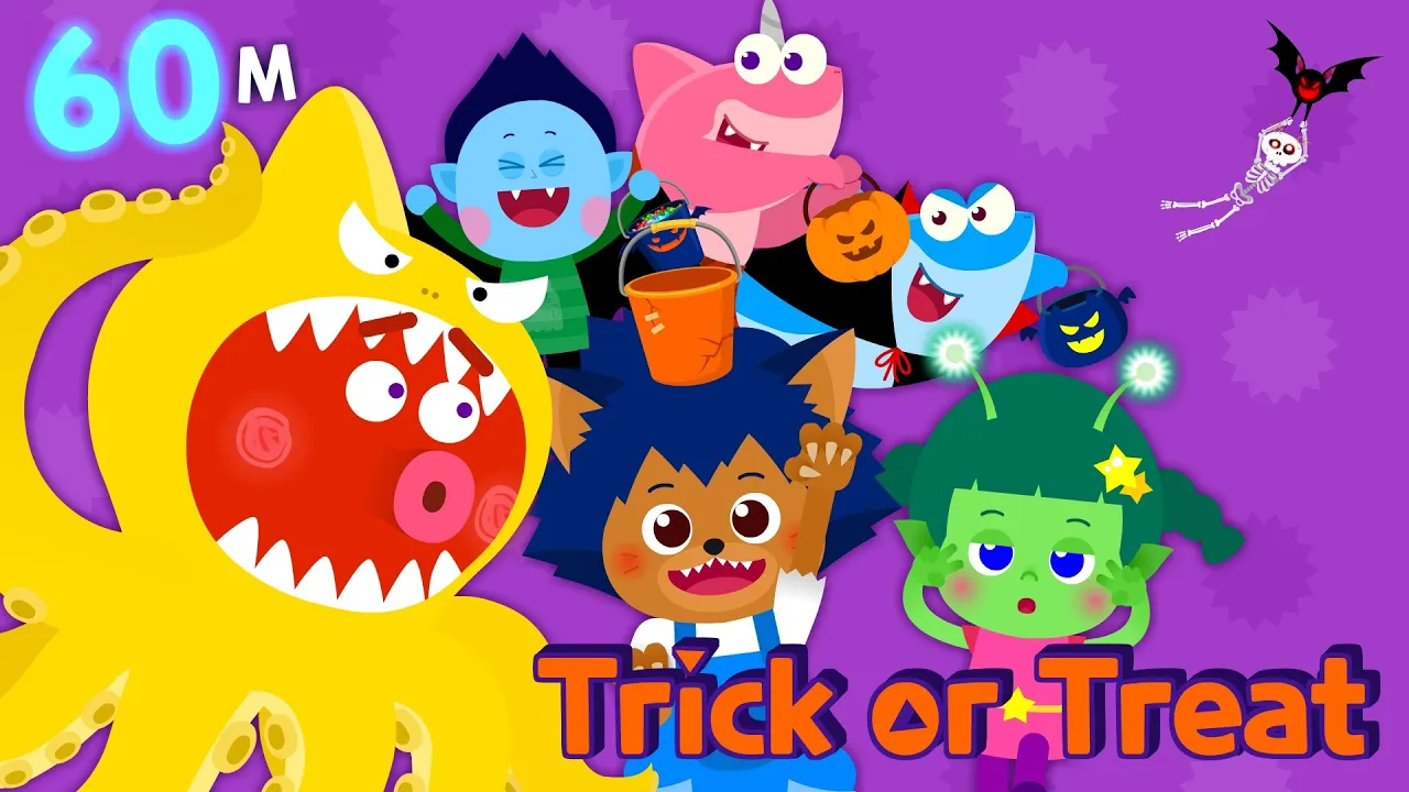 Trick or Treat! Hallowen Song Compliation 60m For Kids | Hallowen Baby Shark Song | + More★ TidiKids