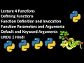 Lecture 4 Understanding Functions in Python - Definitions Parameters and Arguments Urdu Hindi
