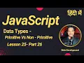 JavaScript Tutorial For Beginners In Hindi - Data Types