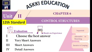 12th Computer Science Chapter 6 Control Structures in Python - Book Back Answers English Medium