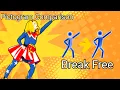 Pictogram Comparison - Break Free Just Dance Unlimited vs Just Dance Plus