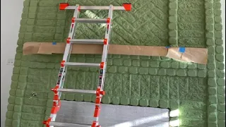 Ladder A Frame 4 Step Ladder Extension 14 FT Anti Slip Multi Position Storage Folding Ladder