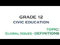 Civic Education G12 Global issues Lesson 1 Globalisation Global Interdependence and Global issues