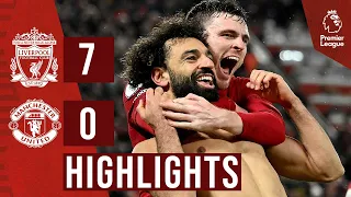 HIGHLIGHTS Liverpool 7 0 Man United Salah Breaks Club Record As Reds Score SEVEN 