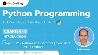 1 22 - Arithmetic Operators in Python with Live Execution Python Programming