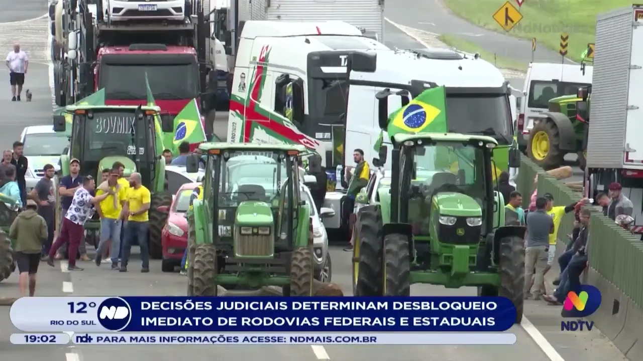 Manifestações: Decisões judiciais determinam desbloqueio das rodovias em SC