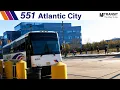On Board NJ Transit 2018 MCI D4500CT On Route 551 From Camden to Atlantic City Bus Terminal