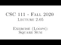 C Programming Fall 2020 - Lecture 2 05