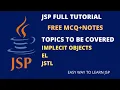 What are the JSP implicit objects Expression Language EL JSTL Easy Way to learn JSP