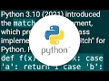 Replacements for switch statement in Python