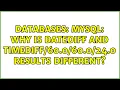 Databases MySQL Why is DATEDIFF and 0 results different