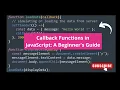 CallBack Function in JavaScript - Full Tutorial Javascript Tutorial