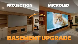 bye bye projector hello microled transforming this basement into the ultimate multimedia room 