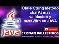 Clase String Metodo charAt mas validacion y starsWith en JAVA