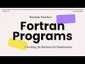 Fortran Programs Tutorial - 24 Random Numbers in Fortran Checking the Datasets for Randomness