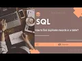 How to find duplicate records in a table SQL