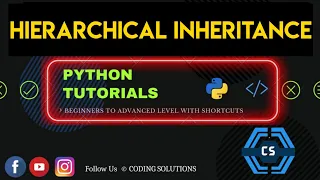 Introduction To OOP Hierarchical Inheritance In Python Python Programming For Beginners