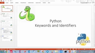Python programming - Keyword and Identifiers