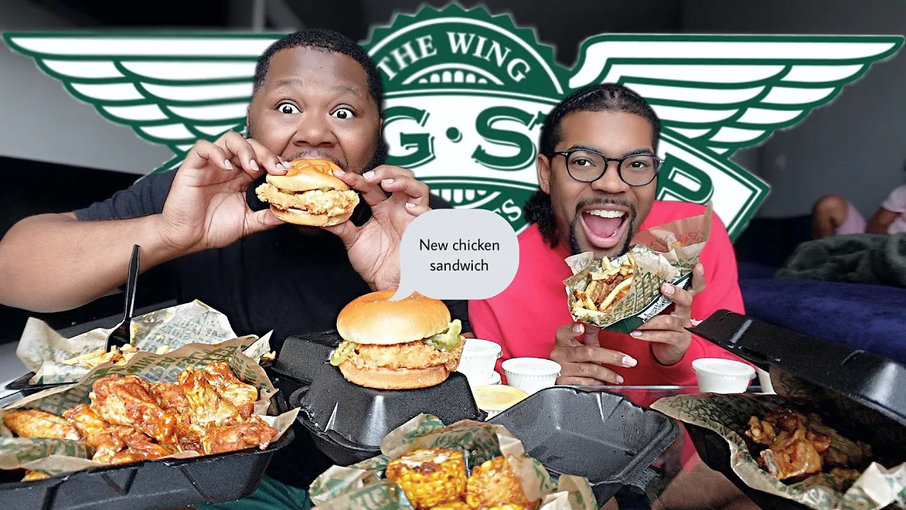 WINGSTOP NEW CHICKEN SANDWICH + WINGS MUKBANG (WE DON’T HAVE ANY POWER ) with @BeingMylen