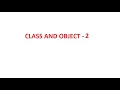 DEFINING MEMBER FUNCTION INSIDE THE CLASS