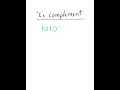 1 s complement