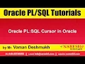 Oracle Tutorials Oracle PL SQL Cursor in Oracle by Mr Vaman Deshmukh