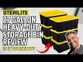 STERILITE 27 Gallon Industrial Tote Review Heavy-Duty Storage Bin Test for Home Office