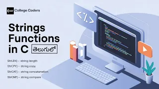 Understanding Key String Functions in C strlen strcat strcpy strcmp C Full Tutorial in Telugu