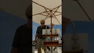 Boat Shade Hack: Market Umbrella for 20 Knots Sailing! #shorts