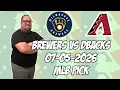 Milwaukee Brewers vs Arizona Diamondbacks 26 MLB Pick Prediction MLB Betting Tips